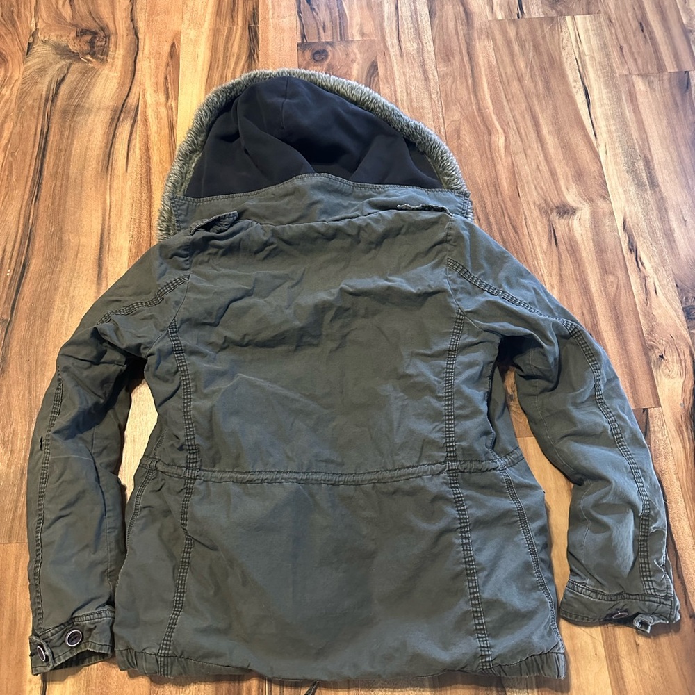 OBEY Propaganda Womens Small Y2K Hooded Faux Fur Lined Utility Parka Jacket - Picture 12 of 12